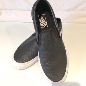 Vans Off the Wall Slip Ons - Black Perforated (Unisex M8/W9.5)